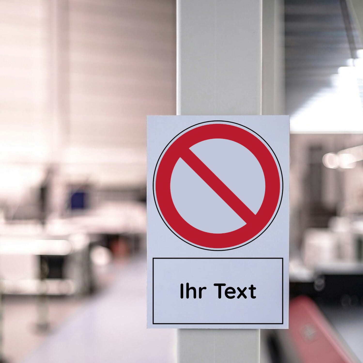 Verbotszeichen mit Text Schild 200x300 mm (alle Zeichen nach EN ISO 7010)