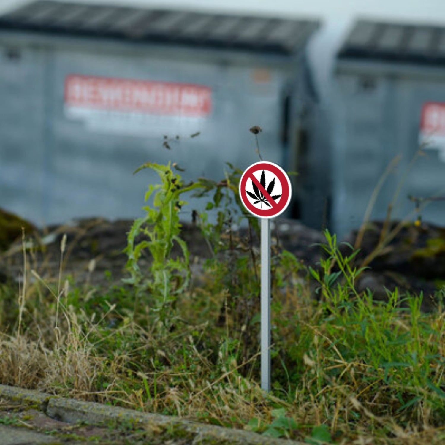 Cannabis Schild Alu-Verbund 10 cm / Verboten