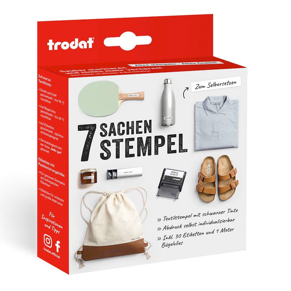 Trodat 7 Sachen Stempel DIY-Markierstempel (37x14 mm)