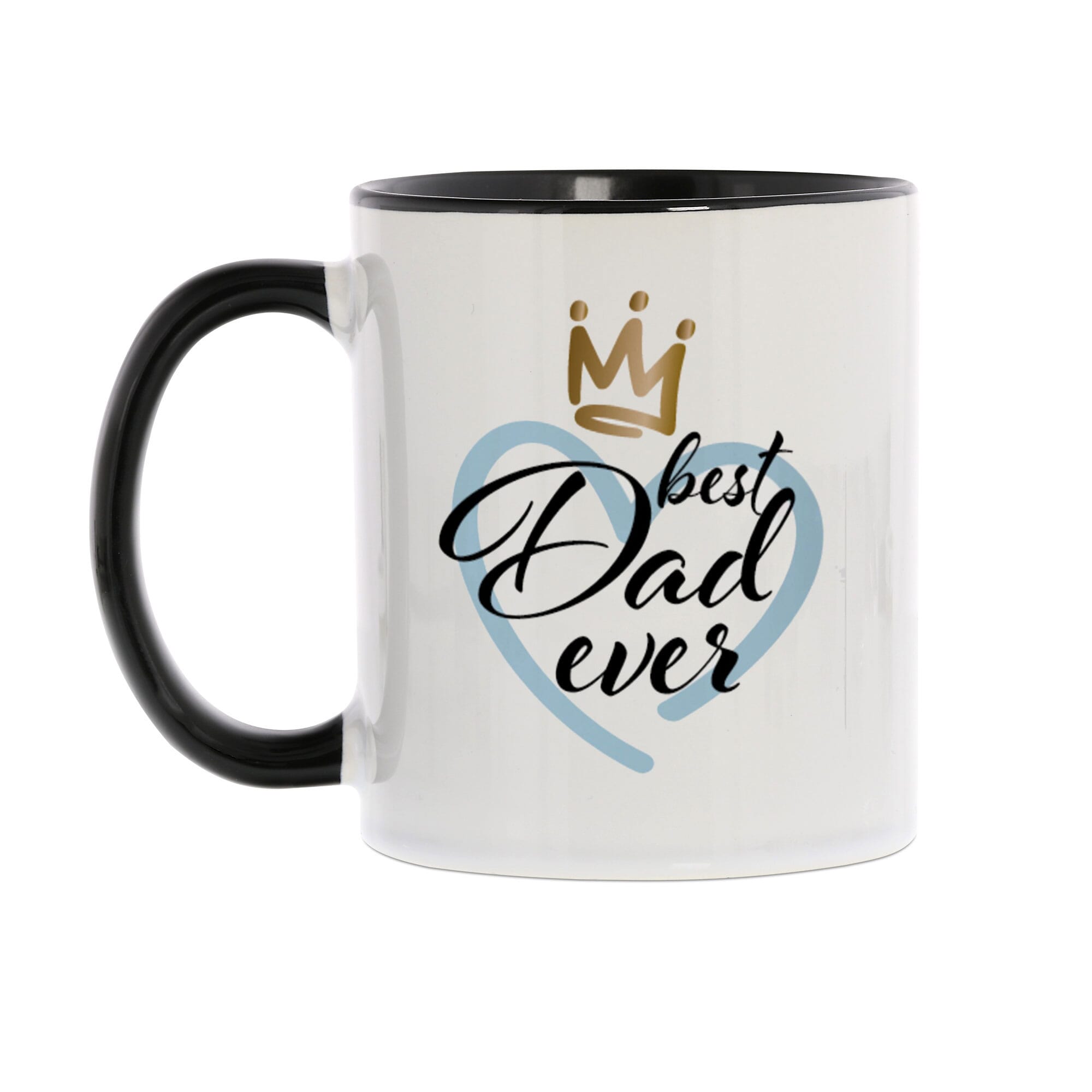 Keramiktasse schwarz "best Dad ever" - adressaufkleber-fabrik.de